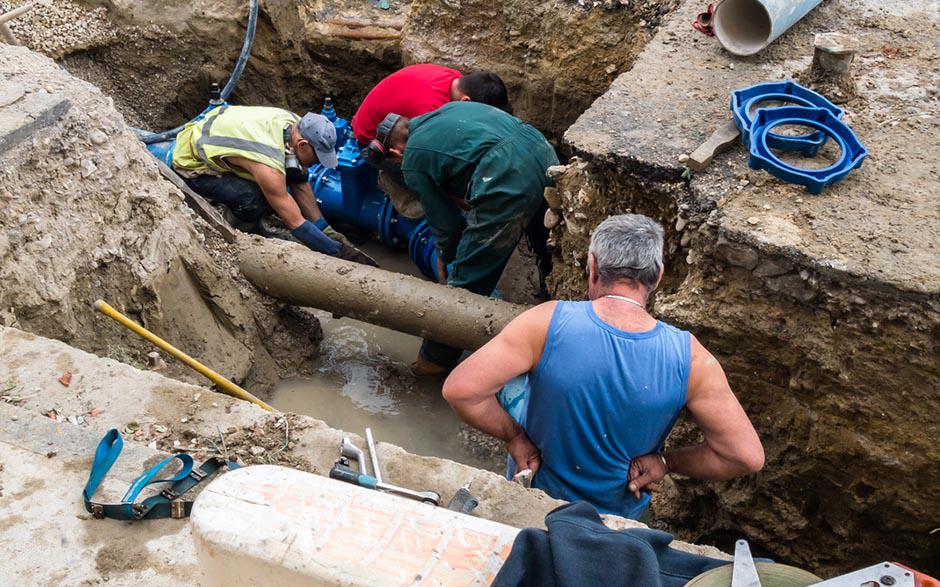 travaux assainissement Le Perchay