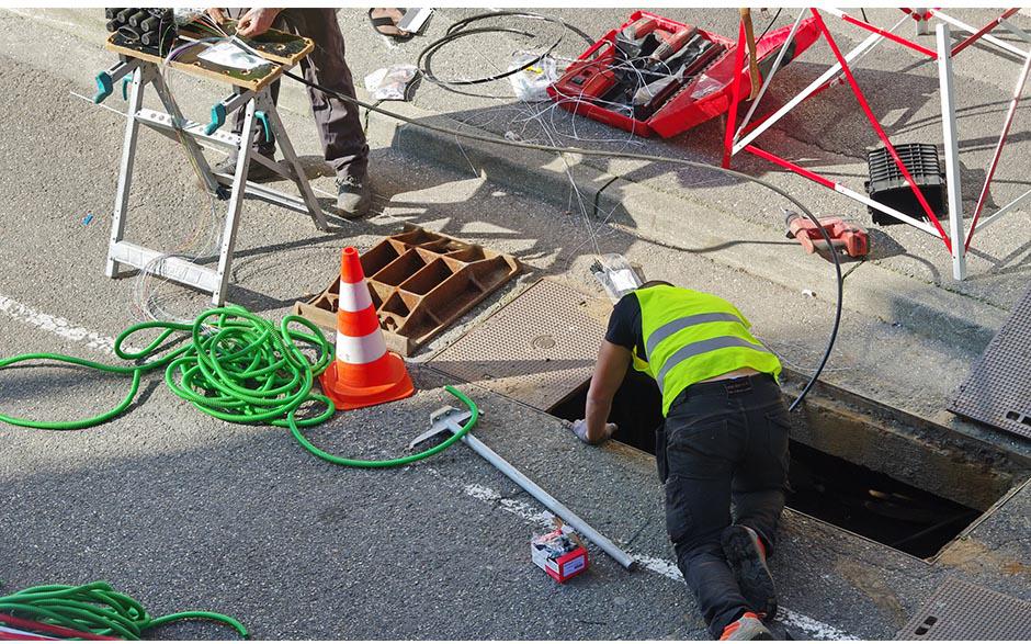 travaux assainissement Le Perchay
