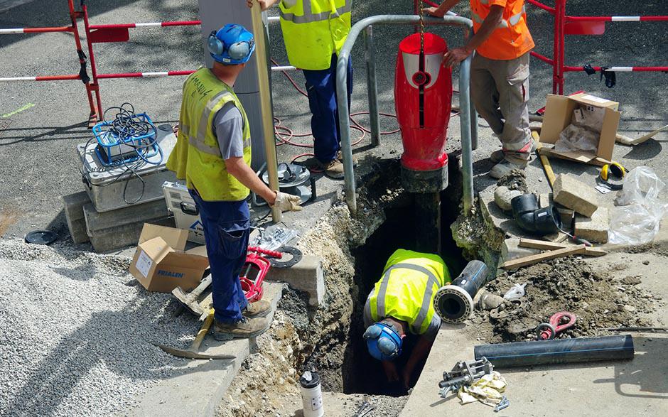 travaux assainissement Le Perchay